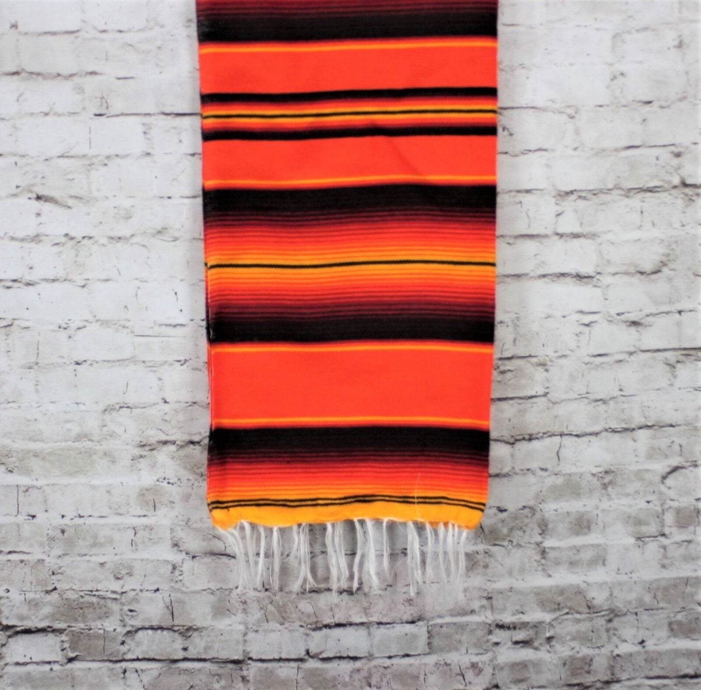 Orange Sarape Serape Mexican Blanket Saltillo Southwestern 5' x 7' Yoga Throw