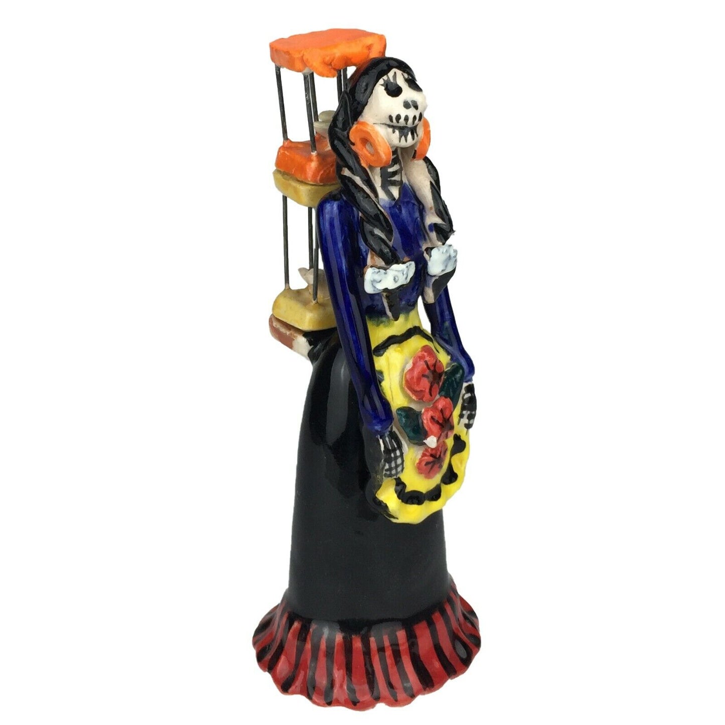 Talavera Catrina Mexican Day of the Dead Ceramic Handmade Pajarera