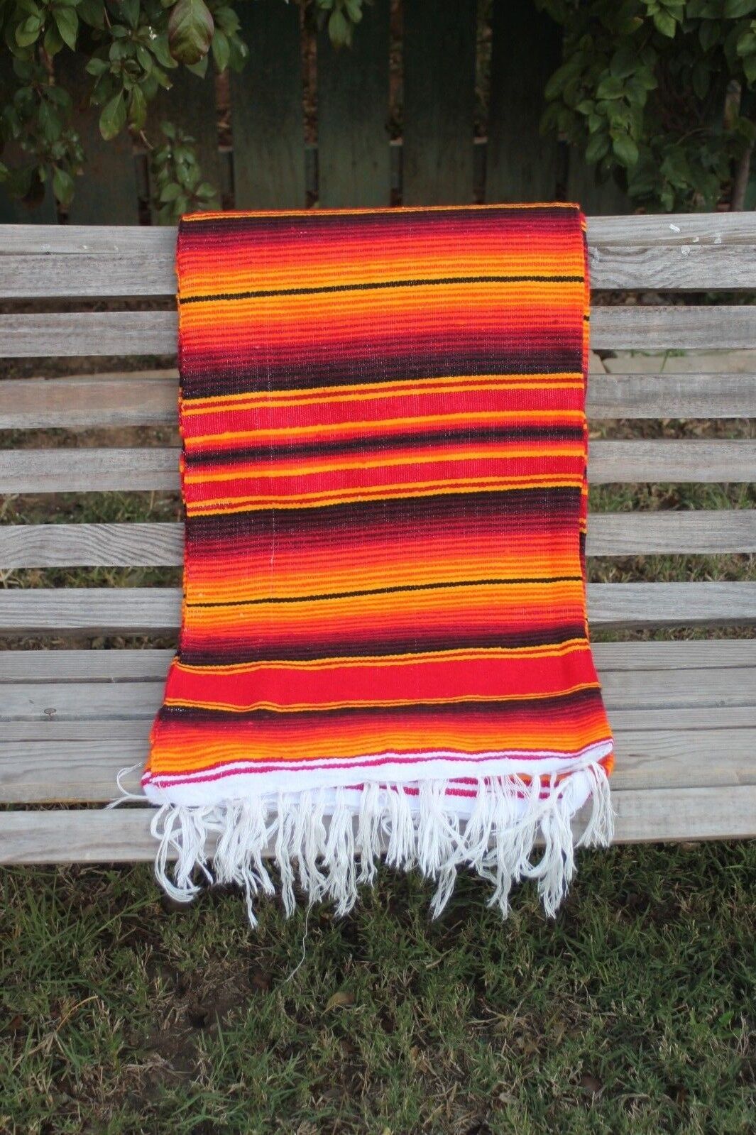 Red Sarape Serape Mexican Blanket Saltillo Southwestern 5' x 7' Yoga Throw