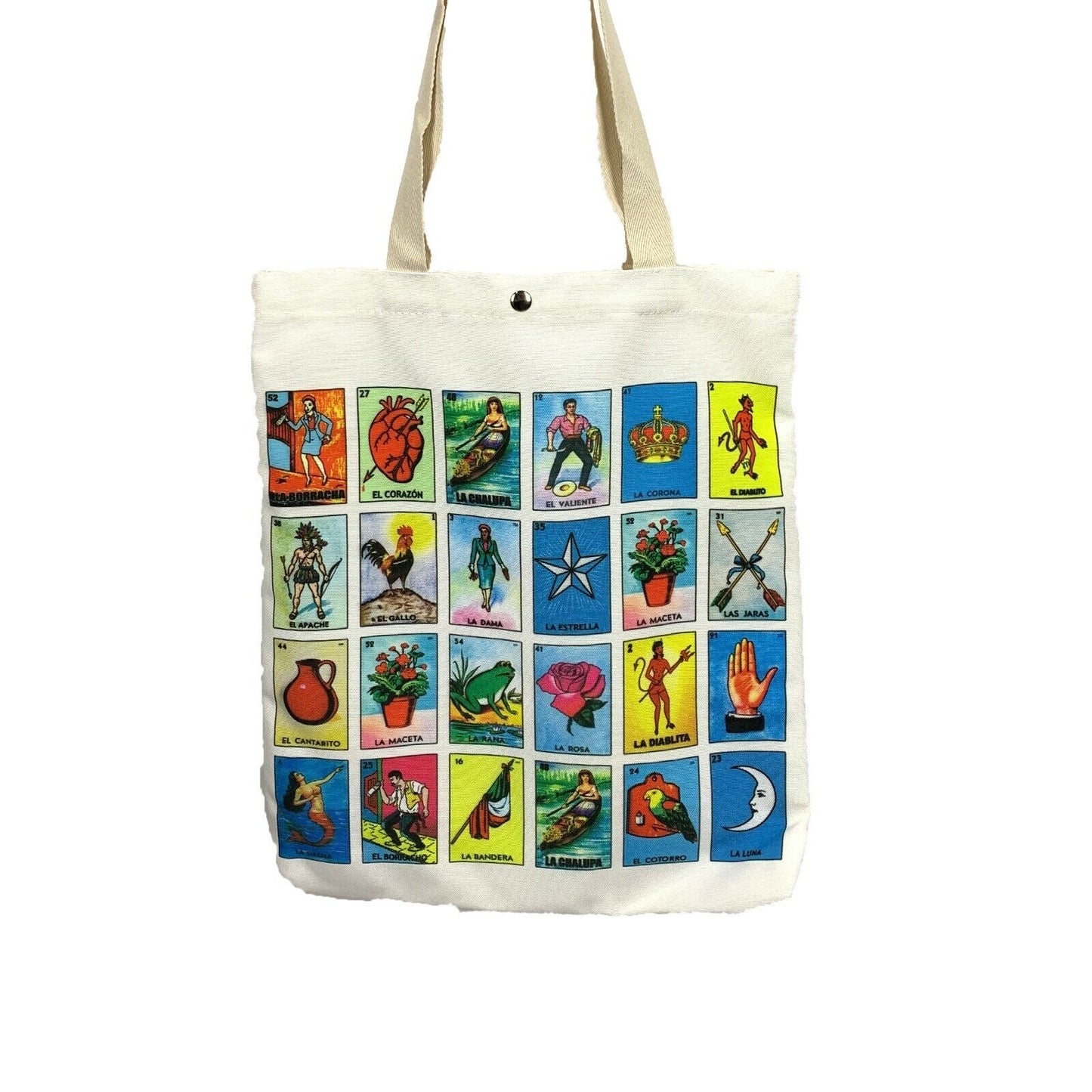 LOTERIA FABRIC TOTE REUSABLE SHOPPING BEACH BAG MEXICAN MARKET GROCERY