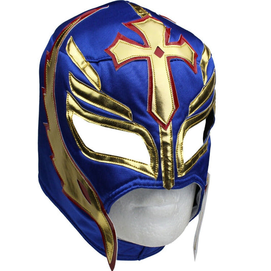 Rey Mistero Blue/Gold Lucha Libre Mask