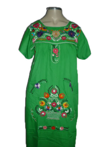 Any Color Peasant Vintage Tunic Embroidered Mexican Dress XS S M L XL XXL